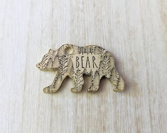 bear shaped dog tag