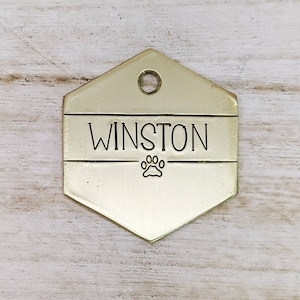 Simplicity Name - Pet ID tag - Dog tag for dogs - Pet Name Tag - Hand Stamped - Personalized - Dog Collar - Custom - Dog Tag -