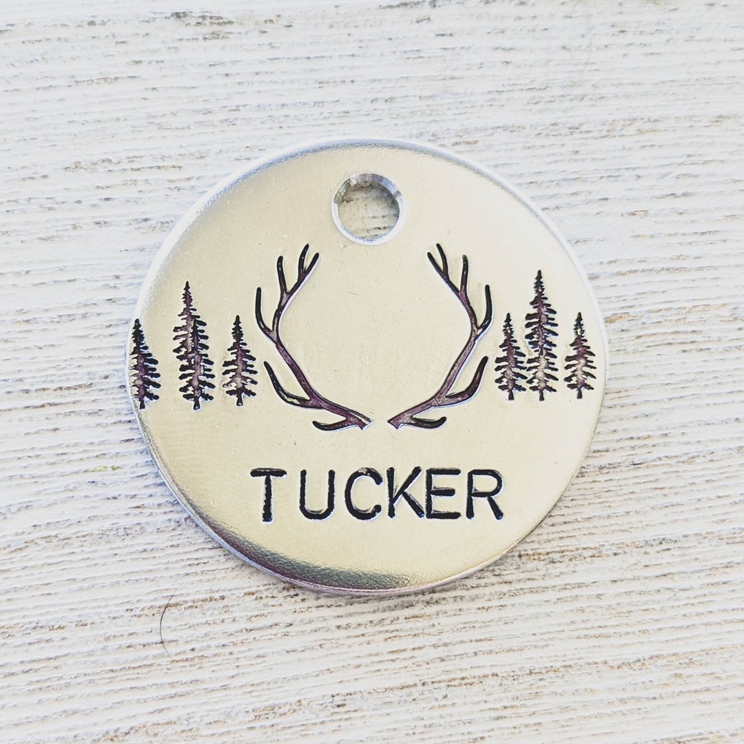 Wild & Free Pet ID Tag Dog Tag for Dogs Pet Name Tag Hand Stamped