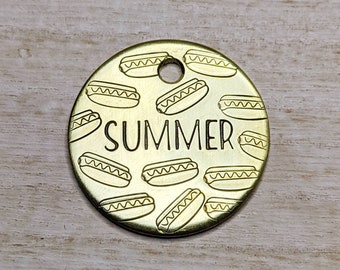 Hotdogs - Pet ID tag - Dog tag for dogs - Pet Name Tag - Hand Stamped - Personalized - Dog Collar - Custom - Dog Tag - Wiener - Dachshund