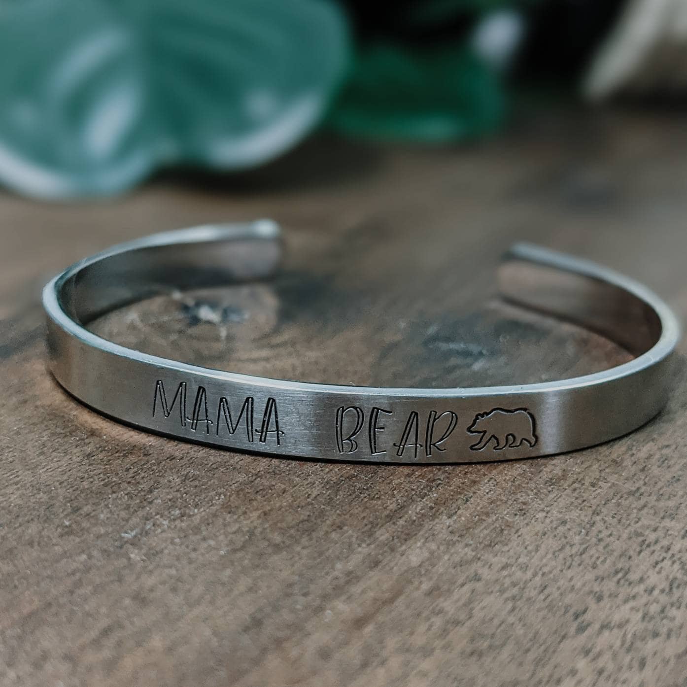 Mama Bear Cuff Bracelet Handstamped Jewellery Personalized