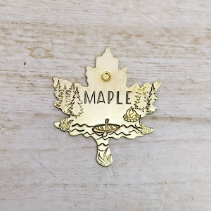 Outdoors Maple Leaf landscape - Pet ID tag - Dog tag for dogs - Pet Name Tag - Hand Stamped - Personalized - Dog Collar - Custom - Dog Tag -