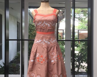 50s Hawaiian Inspired Anna Molinari Dress Fit and Flare