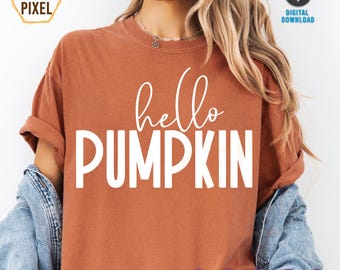 Hello Pumpkin SVG, PNG, Hey There Pumpkin Svg, Fall Svg, Pumpkin Season Svg, Fall Vibes Svg, Pumpkin Vibes Svg, Hello Pumpkin Svg For Shirt