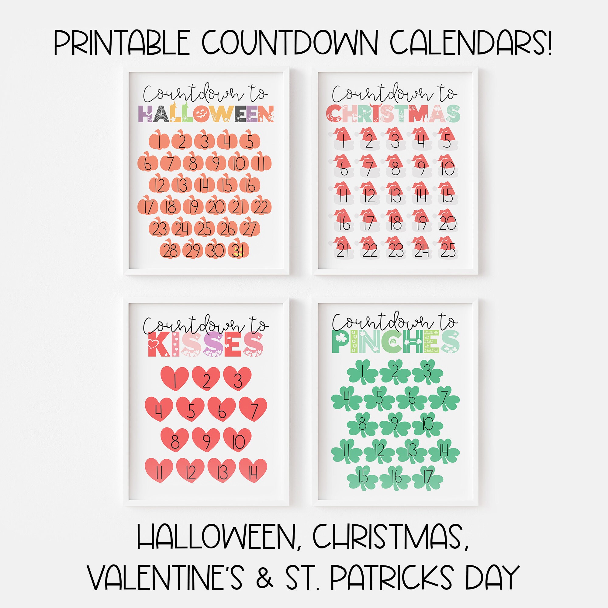 Printable Holiday Countdown Calendar Bundle Seasonal Home Decor, Advent  Calendars for Halloween, Christmas, and More Digital Download - Etsy