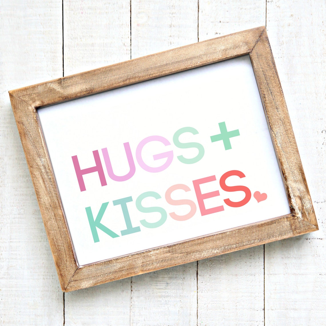 Hugs and Kisses Valentine's Day Printable Wall Art - Etsy
