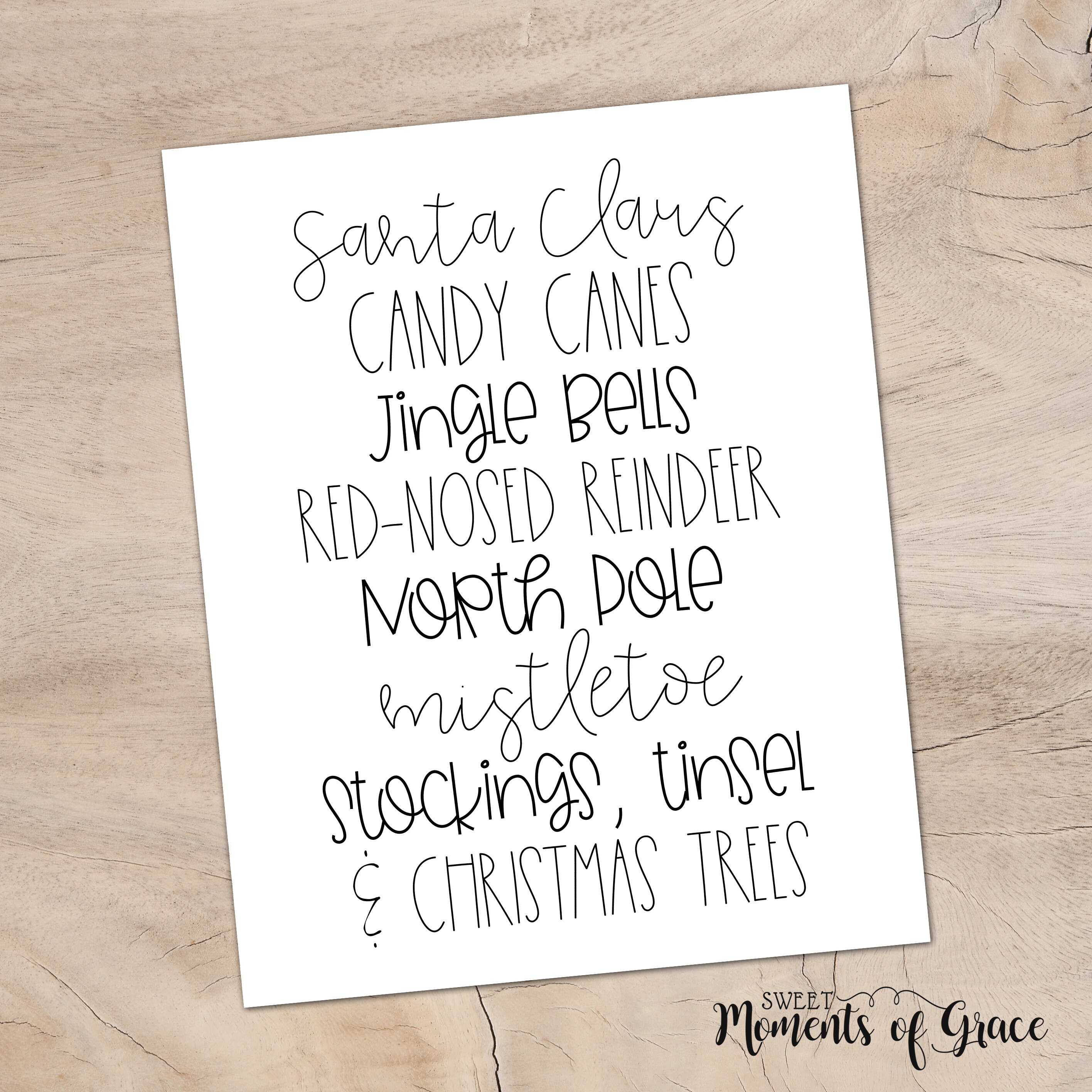 Black &amp; White Printable Wall Art for the Holiday Season - Etsy