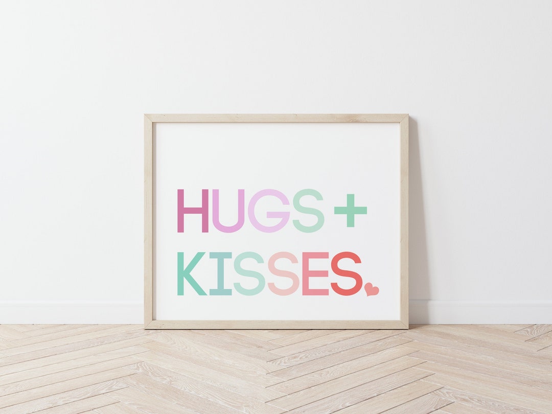 Hugs and Kisses Valentine's Day Printable Wall Art - Etsy