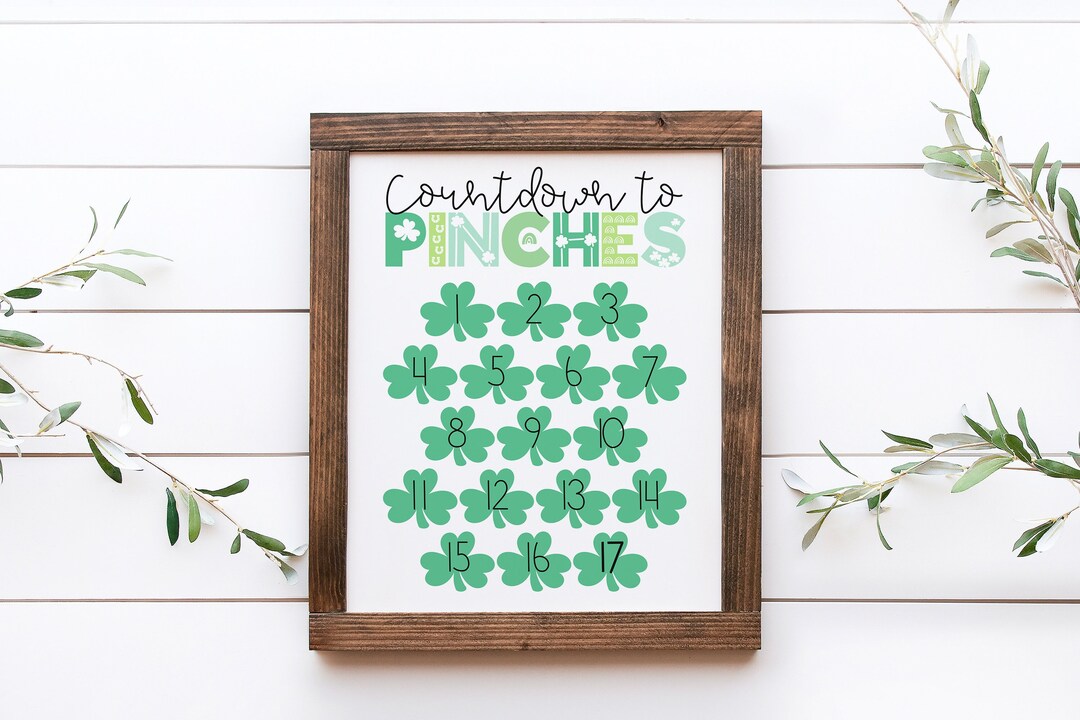 Countdown to Pinches Saint Patrick's Day Countdown Calendar, St