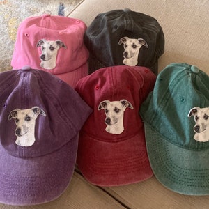 Whippet design baseball hats