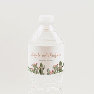 Cactus Water Bottle Label Template, Editable Water Label, Baby Shower, Bridal Shower Water Label, Editable Template, Custom Label, CF12