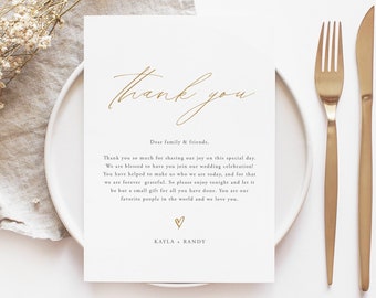 Minimalist Wedding Thank You Card Template, Editable (Digital Download), ML16