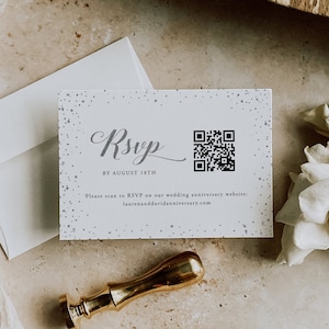 Invitación para el 25.° aniversario, tarjeta de confirmación de asistencia para el aniversario de bodas de plata, invitación imprimible para el aniversario, plantilla de confirmación de asistencia, plantilla editable, SIAC198