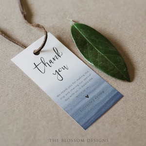 Étiquette de faveur de mariage bleu marine, modèle d'étiquette de remerciement, modèle d'étiquette de cadeau, étiquette de faveur bleu poussiéreux, étiquette de cadeau modifiable, étiquette de faveurs imprimable, NO12