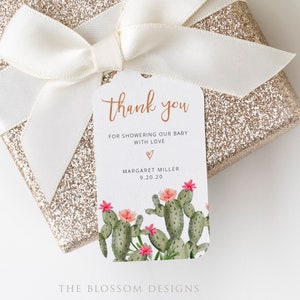 Étiquette de faveur de mariage de cactus, modèle d’étiquette de remerciement, modèle d’étiquette de cadeau, étiquette de remerciement de cactus, étiquette de cadeau modifiable, étiquette de faveurs imprimable, CF37