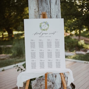 Hydrangea Wedding Seating Chart Template, Editable Seating Chart Wedding, Printable Wedding Seating Chart, Hydrangea Wedding Sign, BH27