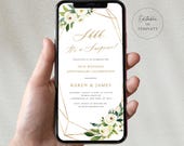 Greenery Surprise Anniversary Invitation, Editable Electronic Invite (Digital Download),  WAC288