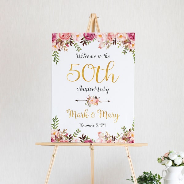50th anniversary poster, 50th anniversary sign, Anniversary Sign Printable, 50th Anniversary decoration, Wedding Anniversary, PAC