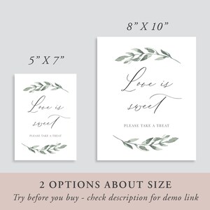 Greenery Love is Sweet Sign, Greenery Signs Printable, Printable ...