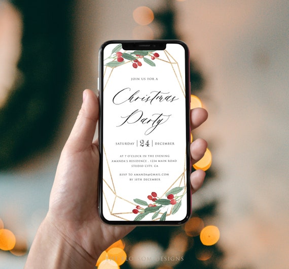 Christmas Invitation Template Christmas Digital Invite Etsy