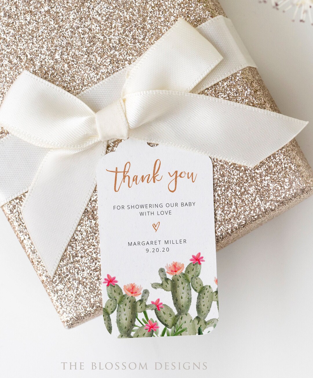 Cactus Wedding Favor Tag, Thank You Tag Template, Gift Tag Template ...