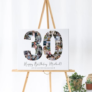 Custom 30th Birthday Gift, Number 30 Photos Collage, 30th Birthday Gifts, 30th Birthday Sign, Born in 1994, Personalized Sign, SWI11 image 4