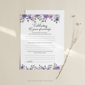 Printable Anniversary Party Sheet, Anniversary Game, Celebrating 60 ...