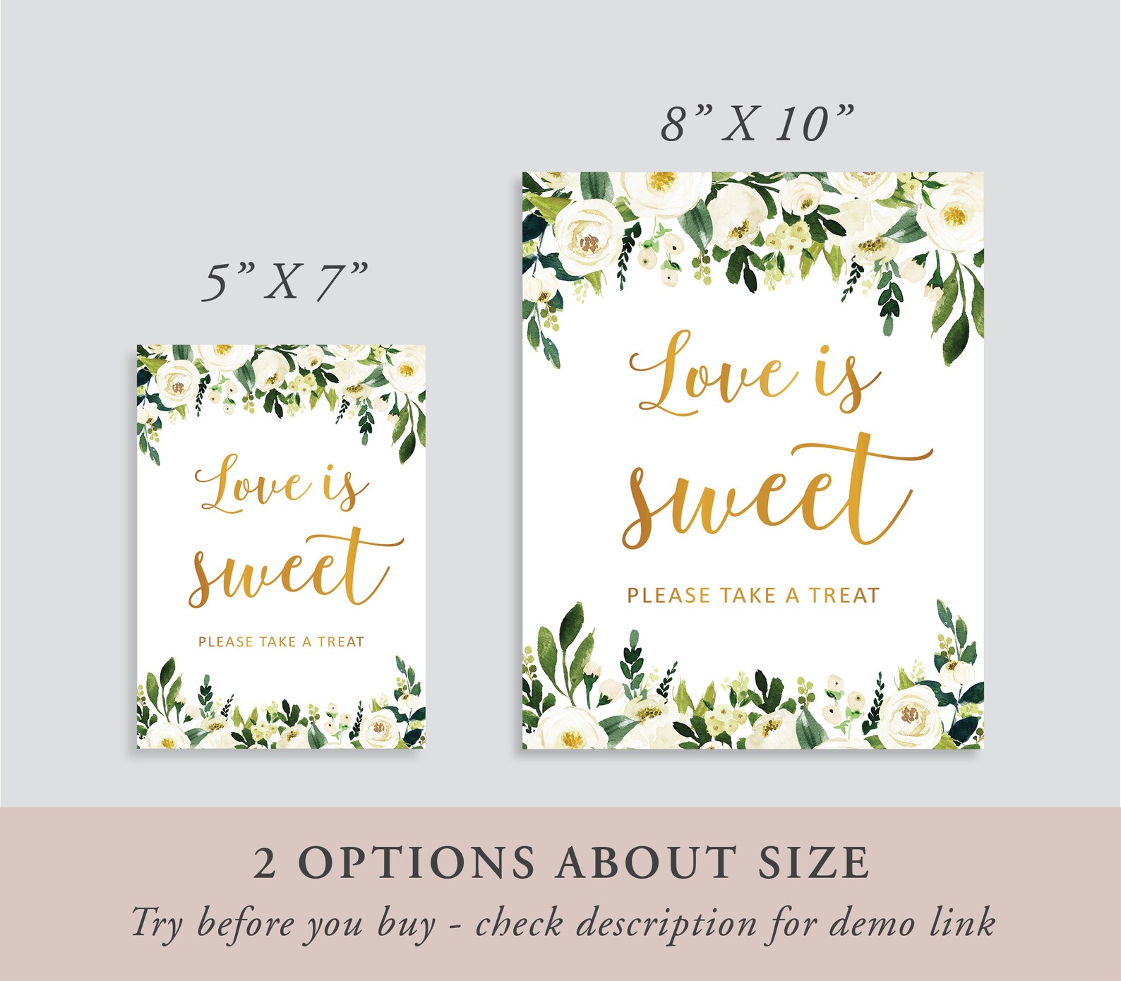 Greenery Love is Sweet Sign Anniversary Signs Printable - Etsy