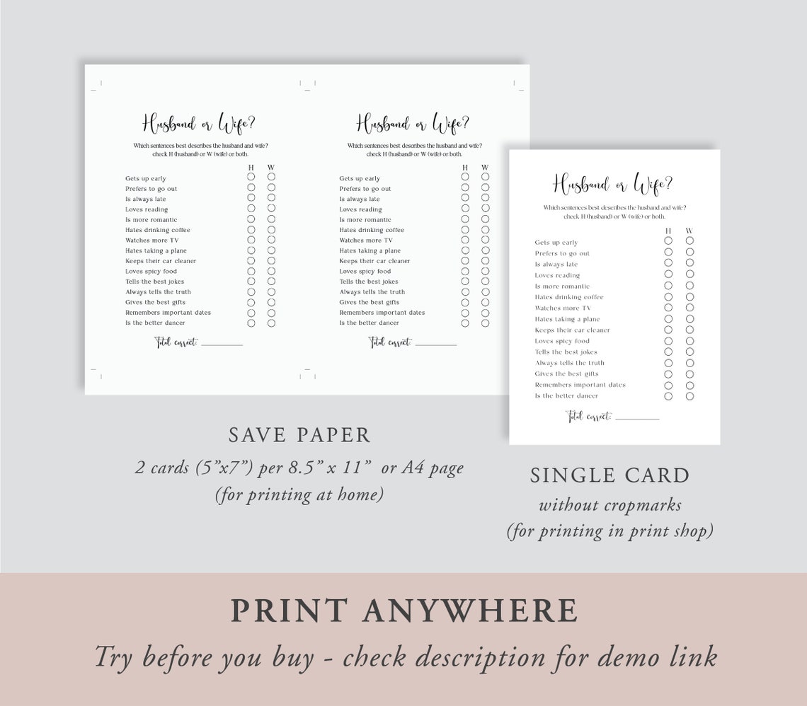 Minimal Anniversary Party Sheets Anniversary Game Printable - Etsy