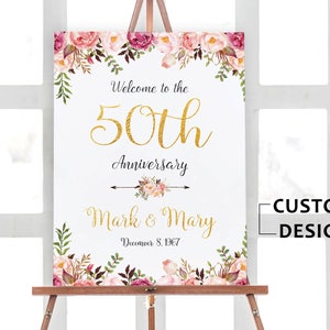50th Anniversary Poster, 50th Anniversary Sign, Anniversary Sign ...
