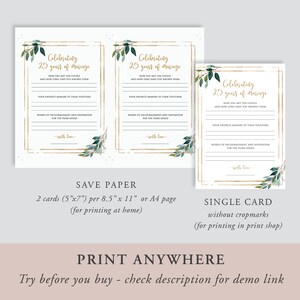 Printable Anniversary Party Sheet, 25th Anniversary Game, Celebrating ...