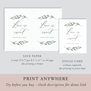 Greenery Love is Sweet Sign, Greenery Signs Printable, Printable ...