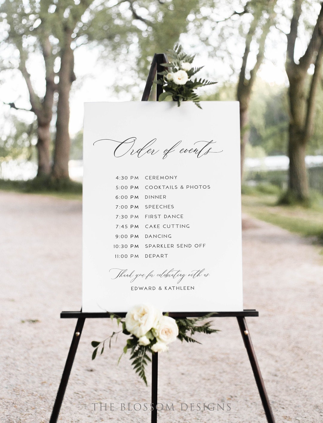 Order of Events Template, Order of Events Printable, Wedding Sign ...
