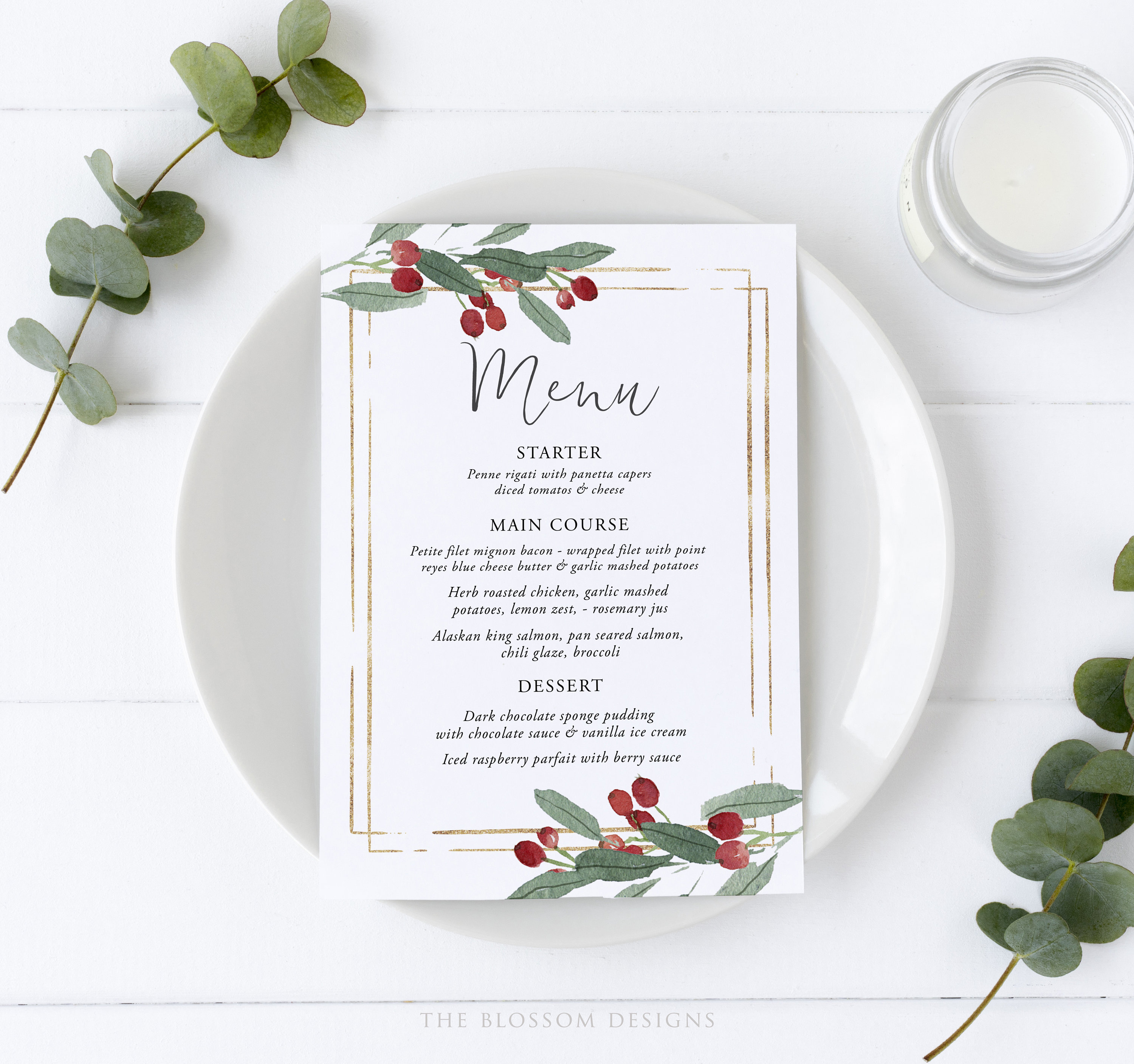 Christmas Menu Template Christmas Menu Printable Christmas Etsy Australia