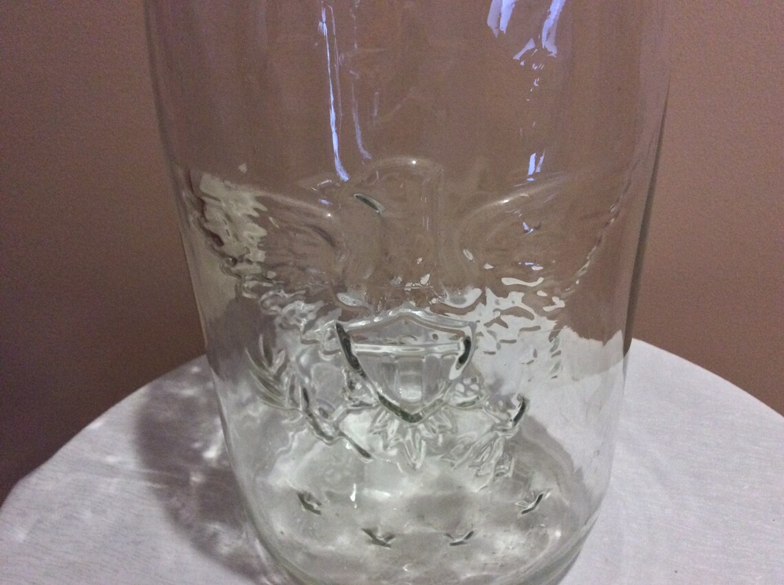 Vintage Giant Mason Jar 4 Gallon Eagle Star Clear Glass Patent Etsy