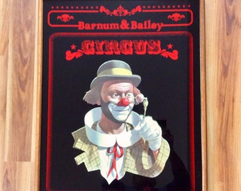 Barnum & Bailey Circus Clown Glass Poster Mirror by Figi Giftware