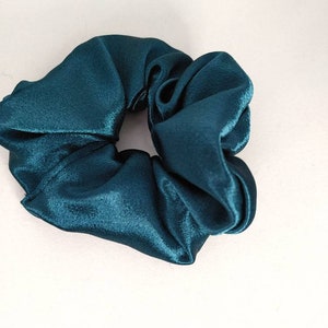Blue silk scrunchie