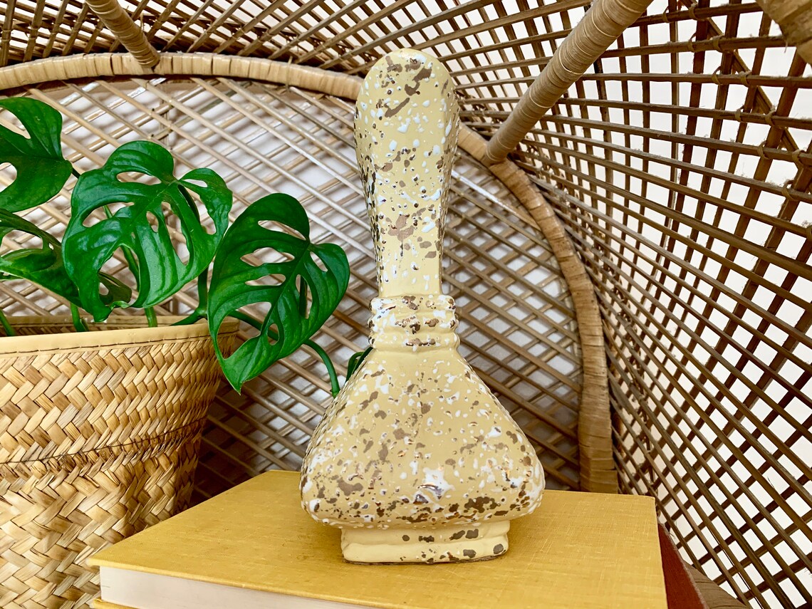 Midcentury Gold Speckled Ceramic Pitcher // Midcentury Vase // Etsy