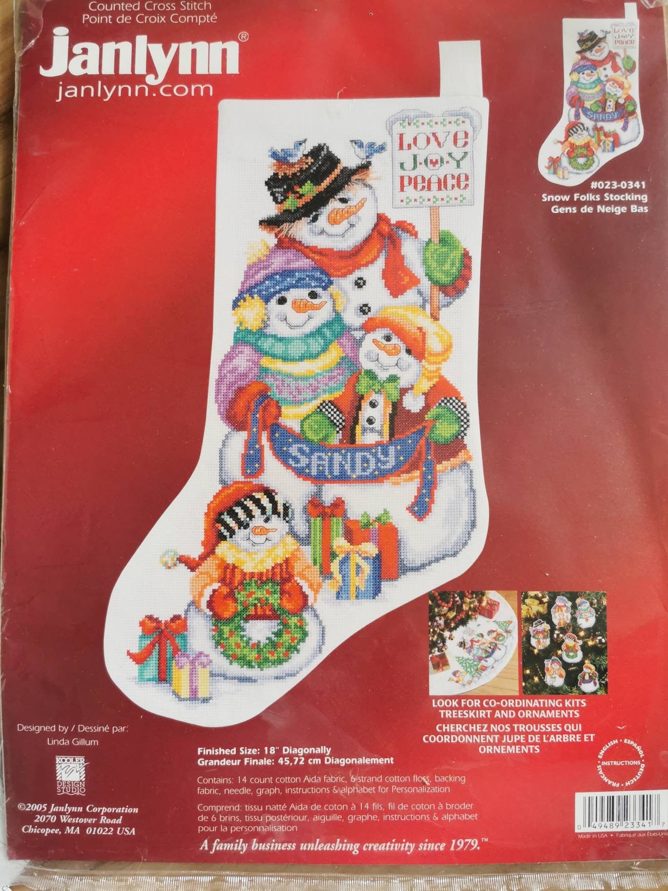 Janlynn Cross Stitch Christmas Stocking Kit Snow Folks Etsy