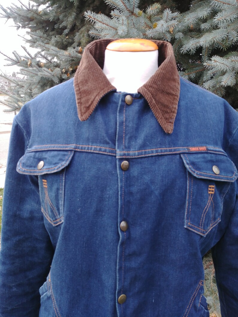 Vintage 70s Jean Jacket Fur Sherpa Lined Trucker Denim Jacket | Etsy