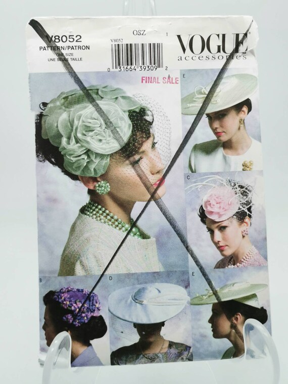 Vogue Vintage 50's Style Hat Pattern 