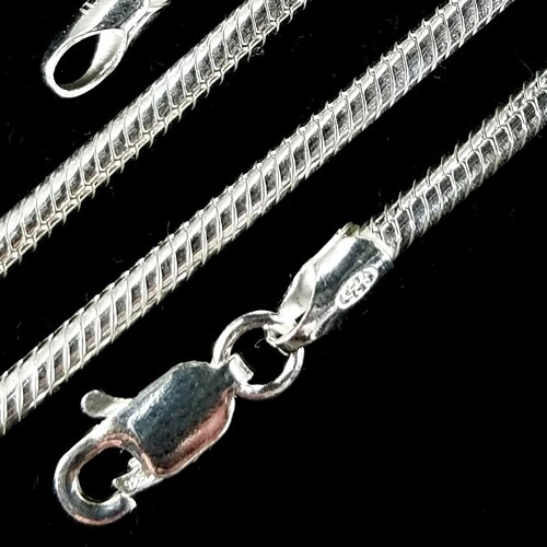 thumbnail image 2 of 3mm .925 Italy Sterling Silver Black Rhodium Snake Chain Necklace - 16" To 30", Adjustable 2 of 14