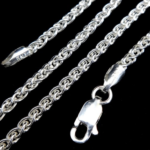 26 Zoll * - Sterling Silber-Made Italien Weizen Kette 1.5 mm * Breite 26 Zoll * - Sterling Silber-Made Italien Weizen Kette 1.5 mm * Breite