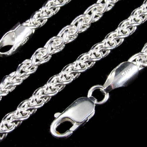 925 Sterling Silver Adjustable 1mm SPIGA WHEAT Chain Necklace - Etsy