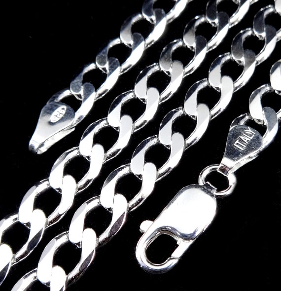 Men's 3.5mm Sterling Silver Italian Curb Chain Necklace 16 inch 18 inch 20 inch 22 inch 24 inch 30 inch