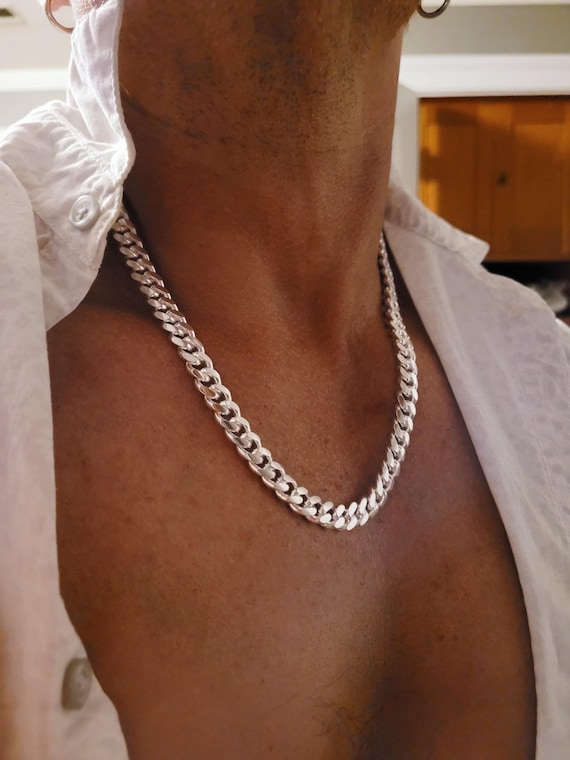 Collana a catena cubana spessa in argento da 12 mm - Collana a catena da uomo, Collana in argento da uomo, Catena in argento spessa, Gioielli da uomo di Twistedpendant - Italia