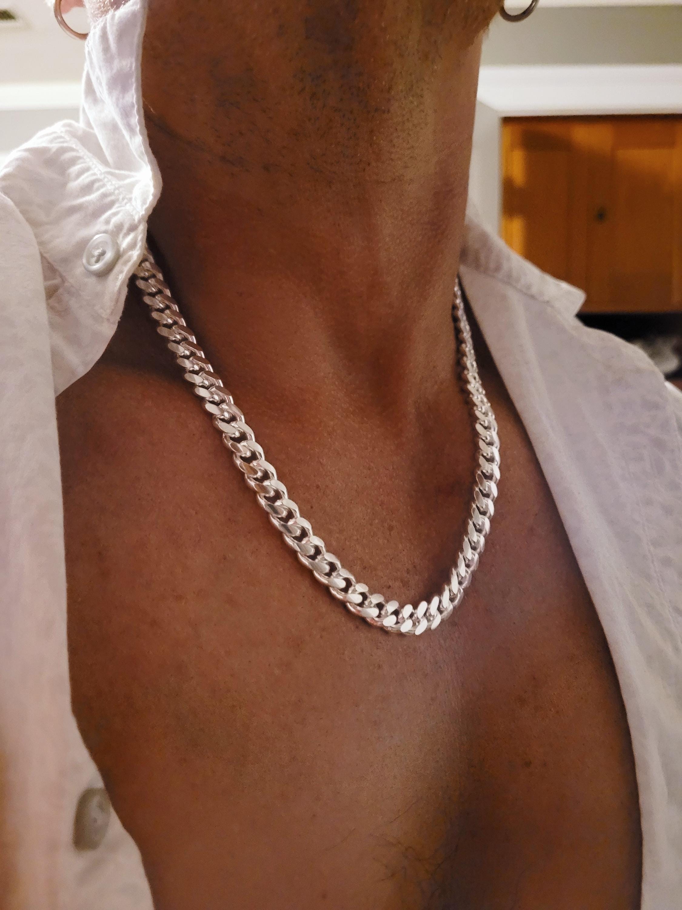 スターリングシルバー 3mm イタリア 無垢 カーブリンクチェーン 