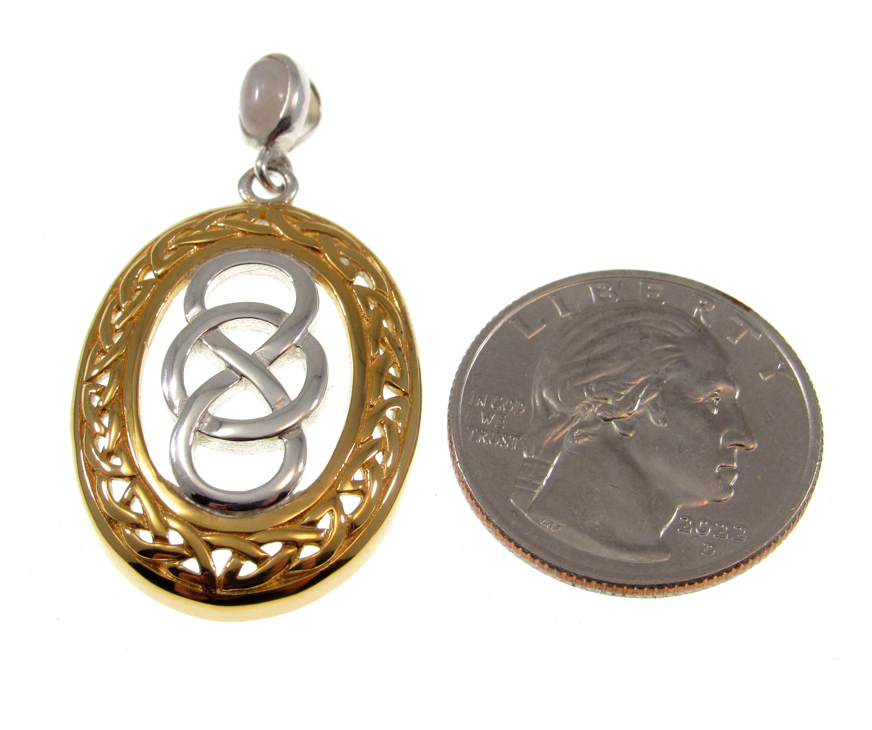 Solid 925 Sterling Silver & 18k Gold Celtic Infinity Knot Pendant ...