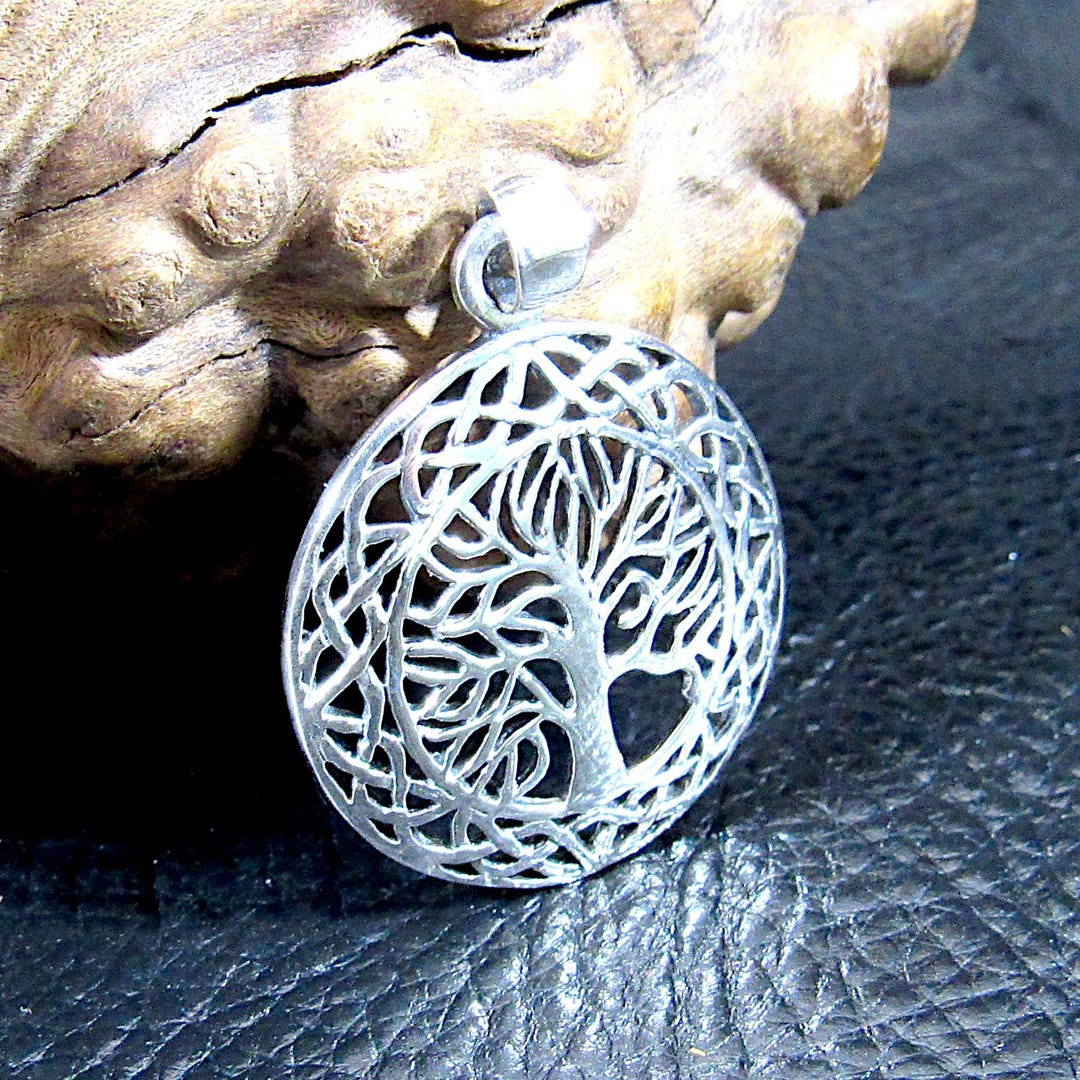 Solid 925 Sterling Silver Tree of Life Pendant – Celtic Knot Necklace ...