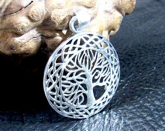 Solid 925 Sterling Silver Tree of Life Pendant – Celtic Knot Necklace Pendant, Sacred Symbol Jewelry, Nature-Inspired Gift, Spiritual Charm